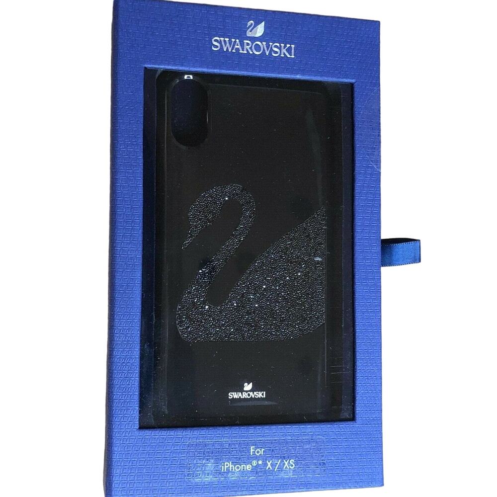 SWAROVSKI SWAN  Black IPHONE XS X Case